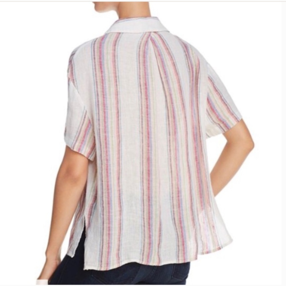 Rails Zuma Havana Stripe Metallic Button Down S - image 6